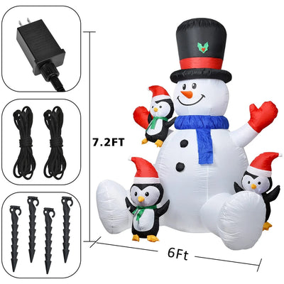 Inflatable Snowman Penguin Christmas Decoration
