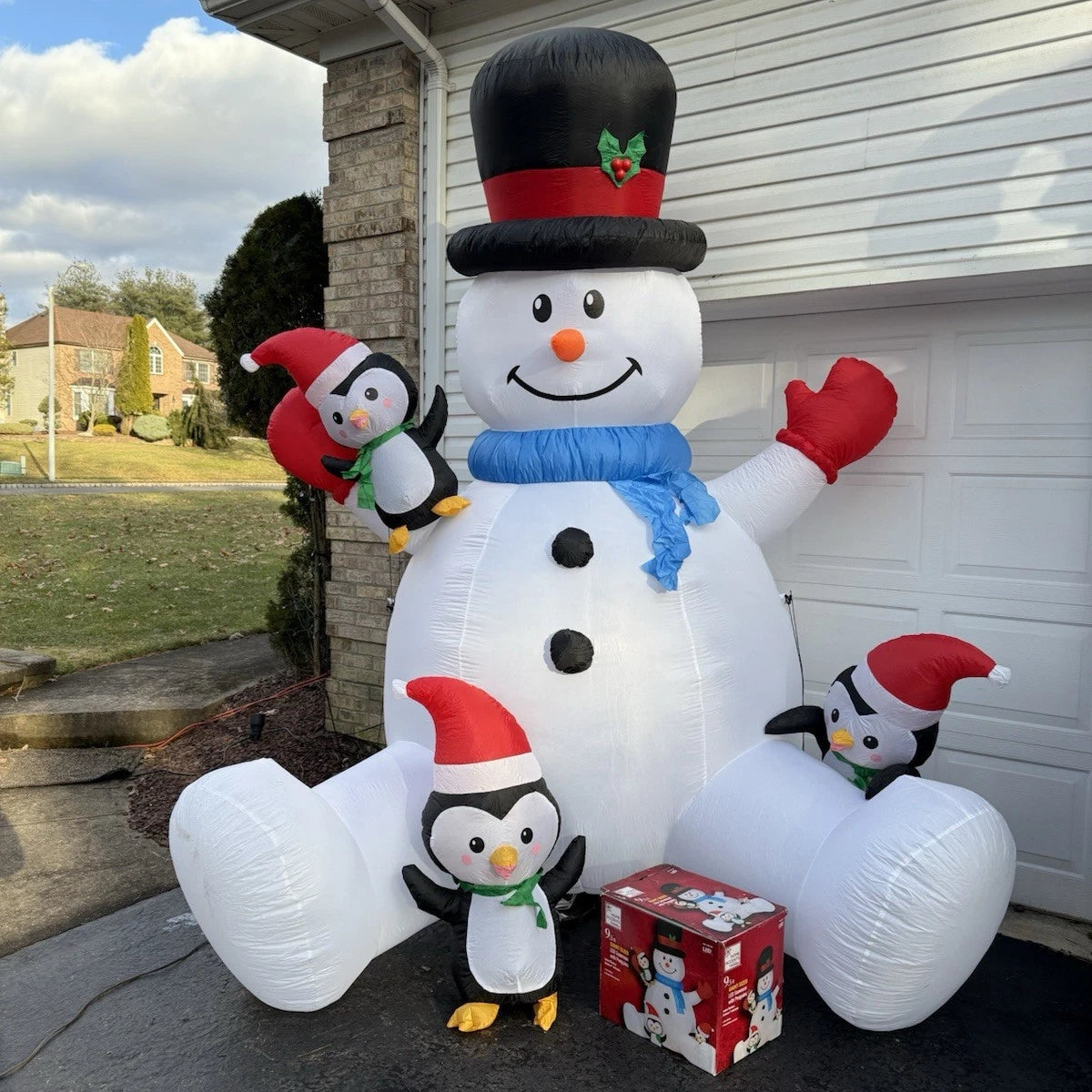 Inflatable Snowman Penguin Christmas Decoration